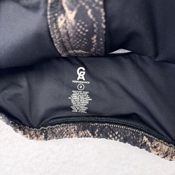 Good American Sports Bra Size 2 Snakeskin Halter Front Zip‎ Performance Gym - Picture 4 of 6